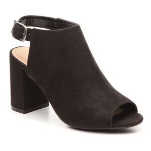 New CL by Laundry Black Sued Bestie Sandal Size 8